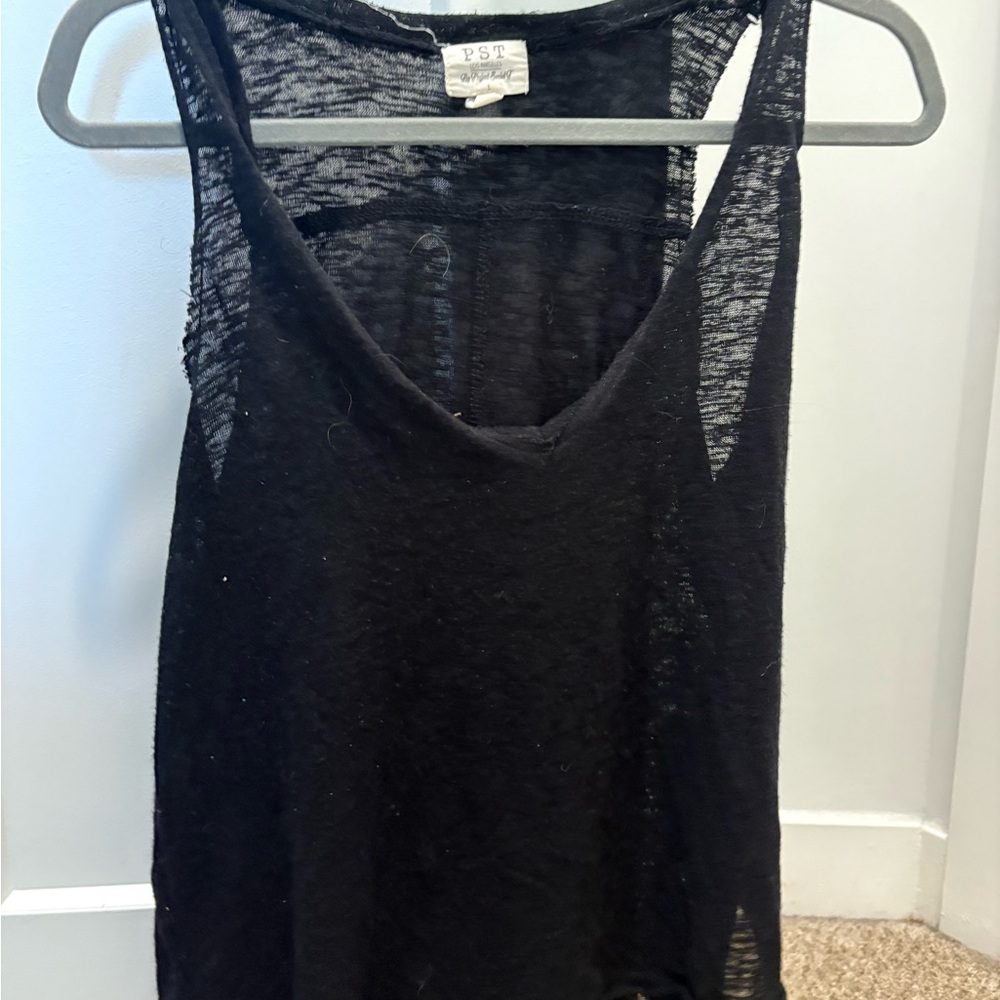 Black Sheer Tank Top